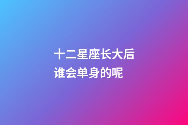 十二星座长大后谁会单身的呢-第1张-星座运势-玄机派