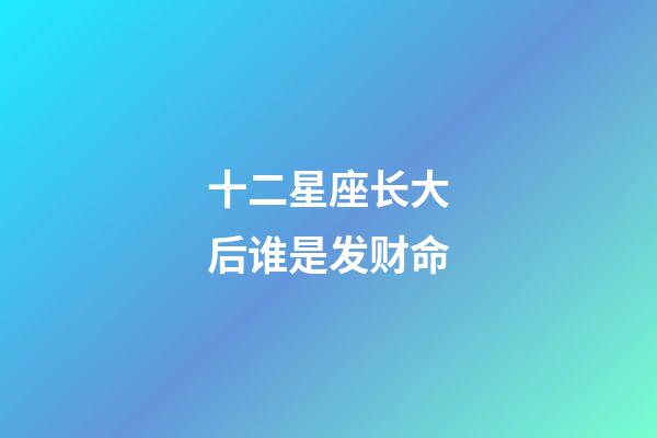 十二星座长大后谁是发财命-第1张-星座运势-玄机派