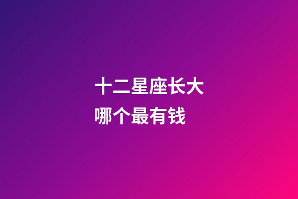 十二星座长大哪个最有钱-第1张-星座运势-玄机派