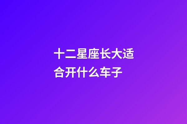十二星座长大适合开什么车子-第1张-星座运势-玄机派