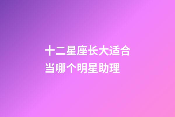 十二星座长大适合当哪个明星助理-第1张-星座运势-玄机派