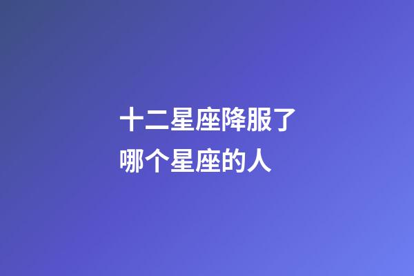 十二星座降服了哪个星座的人-第1张-星座运势-玄机派