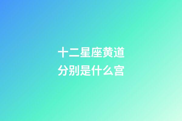 十二星座黄道分别是什么宫-第1张-星座运势-玄机派