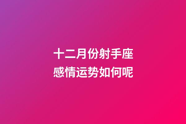 十二月份射手座感情运势如何呢-第1张-星座运势-玄机派