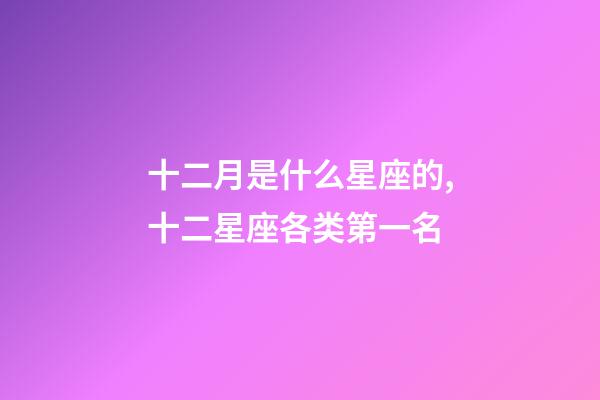 十二月是什么星座的,十二星座各类第一名-第1张-观点-玄机派