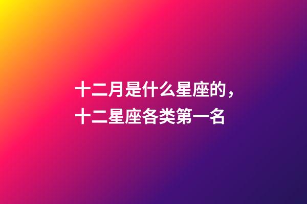 十二月是什么星座的，十二星座各类第一名-第1张-观点-玄机派