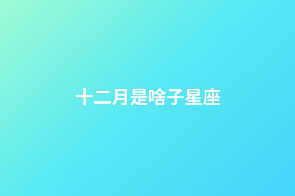 十二月是啥子星座-第1张-星座运势-玄机派