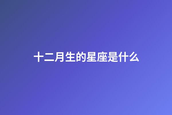 十二月生的星座是什么-第1张-星座运势-玄机派