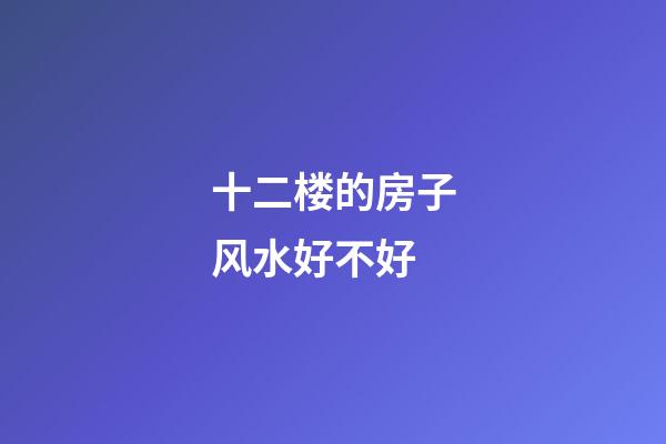 十二楼的房子风水好不好