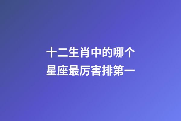 十二生肖中的哪个星座最厉害排第一-第1张-星座运势-玄机派