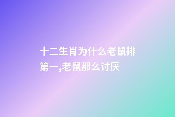 十二生肖为什么老鼠排第一,老鼠那么讨厌-第1张-观点-玄机派