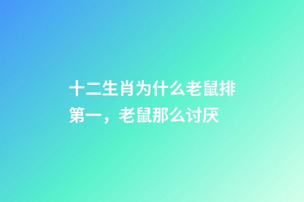 十二生肖为什么老鼠排第一，老鼠那么讨厌-第1张-观点-玄机派