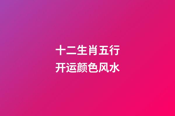 十二生肖五行开运颜色风水