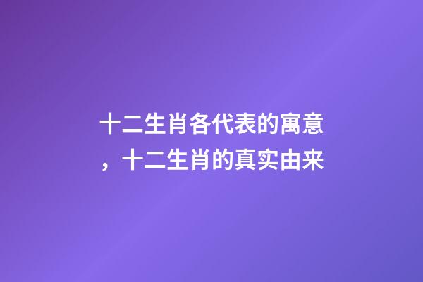 十二生肖各代表的寓意，十二生肖的真实由来-第1张-观点-玄机派