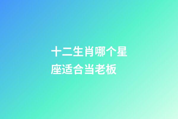 十二生肖哪个星座适合当老板-第1张-星座运势-玄机派