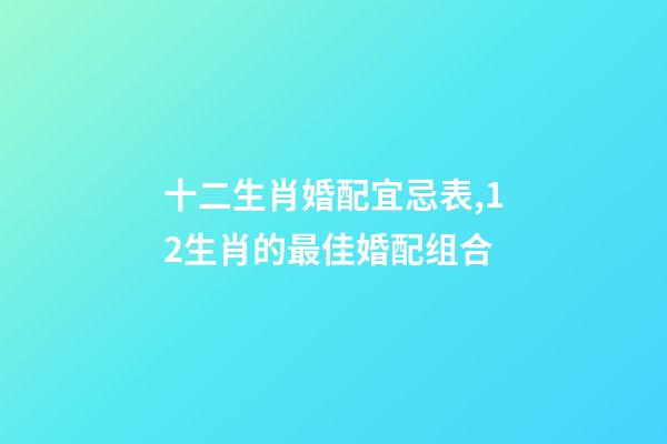 十二生肖婚配宜忌表,12生肖的最佳婚配组合-第1张-观点-玄机派