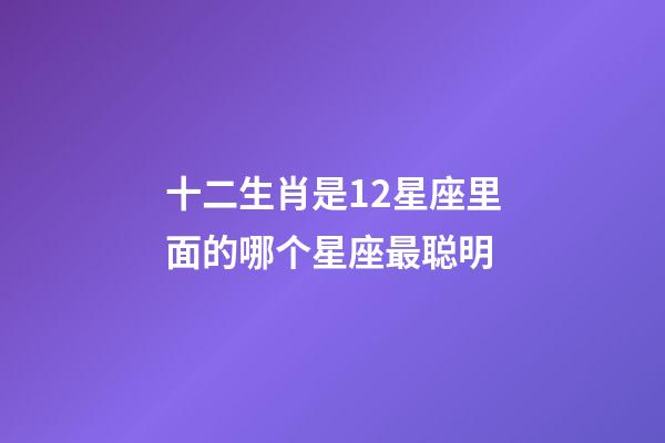 十二生肖是12星座里面的哪个星座最聪明-第1张-星座运势-玄机派