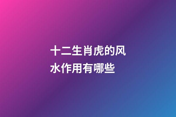 十二生肖虎的风水作用有哪些?