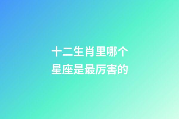 十二生肖里哪个星座是最厉害的-第1张-星座运势-玄机派