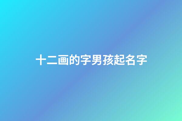 十二画的字男孩起名字(十二画的字男孩起名字用字奇门遁甲)