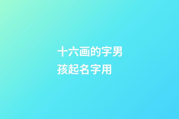 十六画的字男孩起名字用(十六画的起名吉利字男孩)-第1张-男孩起名-玄机派
