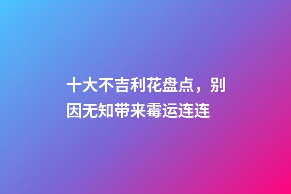 十大不吉利花盘点，别因无知带来霉运连连