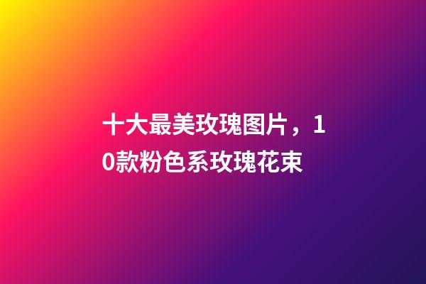 十大最美玫瑰图片，10款粉色系玫瑰花束-第1张-观点-玄机派