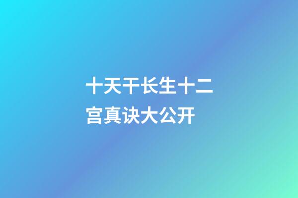 十天干长生十二宫真诀大公开