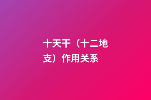 十天干（十二地支）作用关系