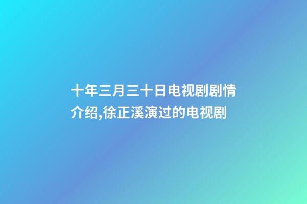 十年三月三十日电视剧剧情介绍,徐正溪演过的电视剧-第1张-观点-玄机派
