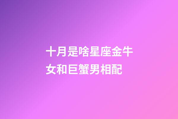十月是啥星座金牛女和巨蟹男相配-第1张-星座运势-玄机派