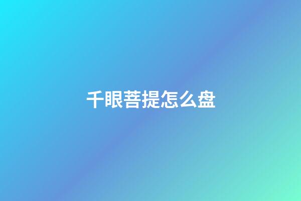 千眼菩提怎么盘