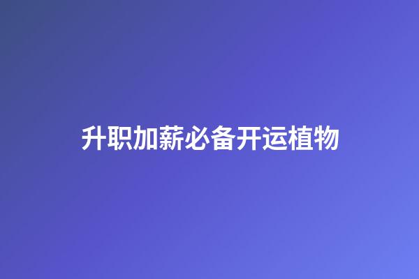 升职加薪必备开运植物