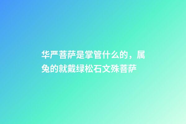 华严菩萨是掌管什么的，属兔的就戴绿松石文殊菩萨-第1张-观点-玄机派