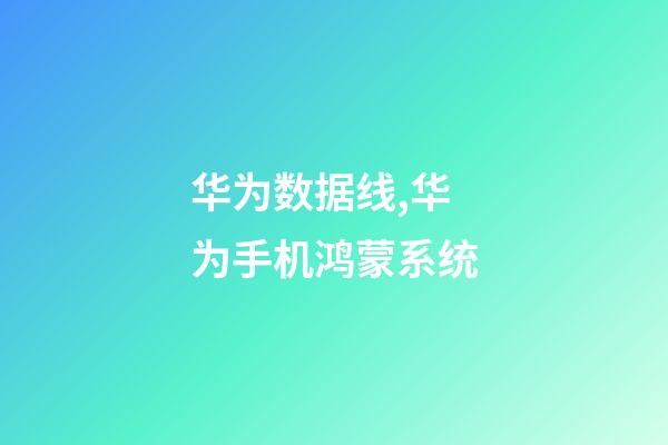 华为数据线,华为手机鸿蒙系统-第1张-观点-玄机派