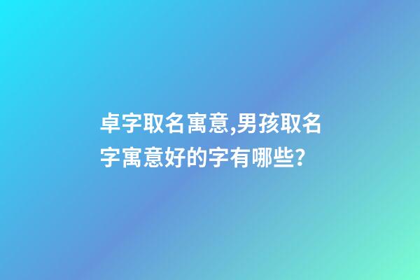 卓字取名寓意,男孩取名字寓意好的字有哪些？
