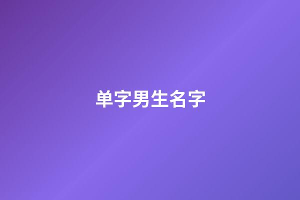 单字男生名字(单字名称男)-第1张-男孩起名-玄机派