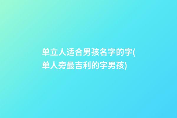 单立人适合男孩名字的字(单人旁最吉利的字男孩)