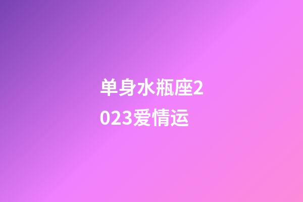 单身水瓶座2023爱情运-第1张-星座运势-玄机派