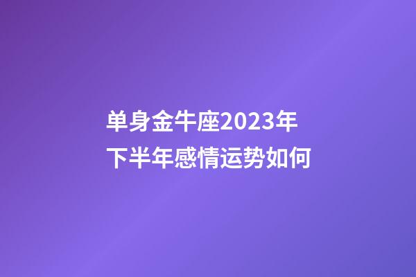 单身金牛座2023年下半年感情运势如何-第1张-星座运势-玄机派