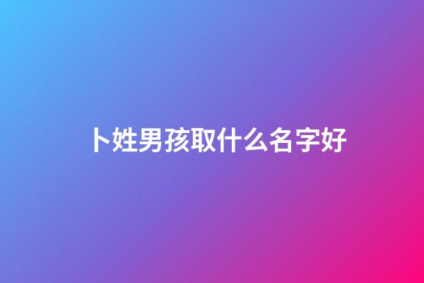 卜姓男孩取什么名字好(卜姓男宝宝名字大全)-第1张-男孩起名-玄机派