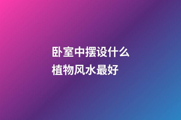 卧室中摆设什么植物风水最好