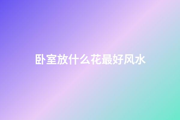 卧室放什么花最好风水