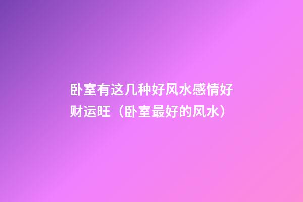 卧室有这几种好风水感情好财运旺（卧室最好的风水）