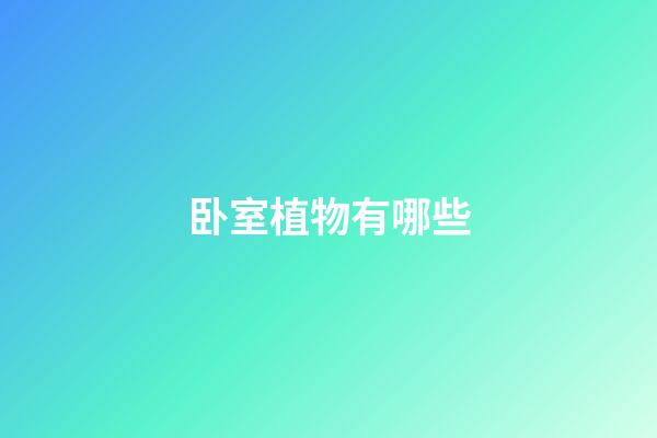 卧室植物有哪些