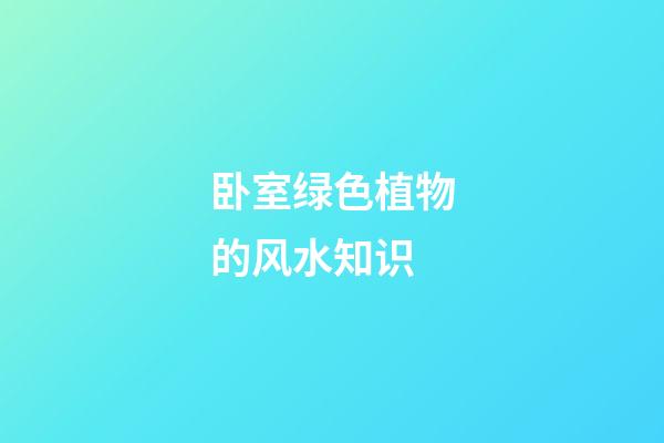 卧室绿色植物的风水知识