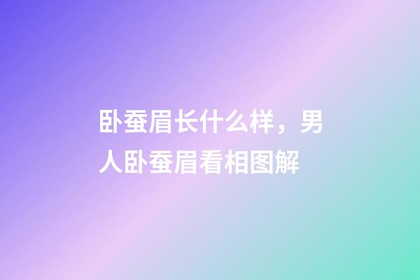 卧蚕眉长什么样，男人卧蚕眉看相图解