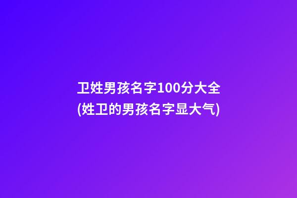 卫姓男孩名字100分大全(姓卫的男孩名字显大气)