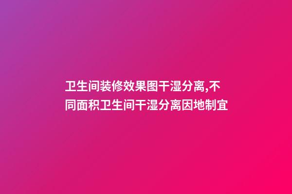 卫生间装修效果图干湿分离,不同面积卫生间干湿分离因地制宜-第1张-观点-玄机派
