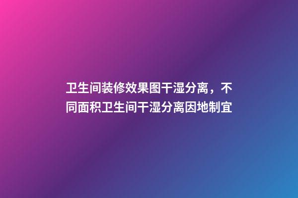 卫生间装修效果图干湿分离，不同面积卫生间干湿分离因地制宜-第1张-观点-玄机派